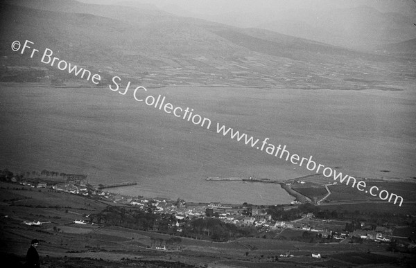 TELE VIEWS OF CARLINGFORD CASTLE FROM HILL SIDE ABOVE R.C. CHURCH